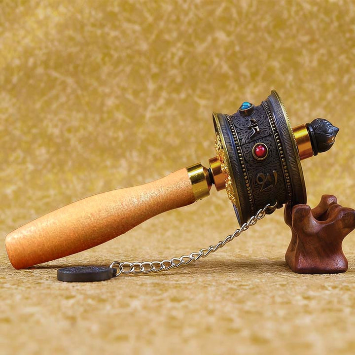 Buddha Stones Decorazione della ruota della preghiera fortunata tibetana - image 4