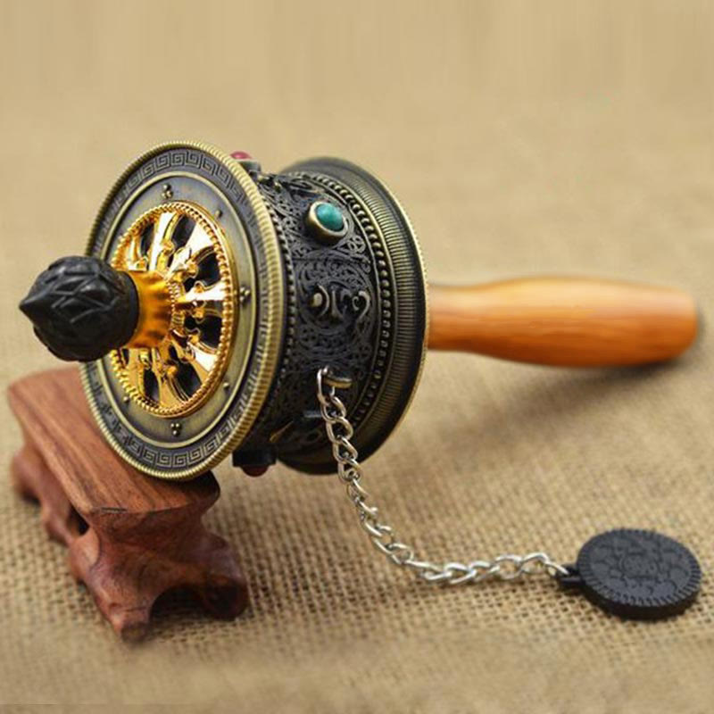 Buddha Stones Decorazione della ruota della preghiera fortunata tibetana - 2 - image 3