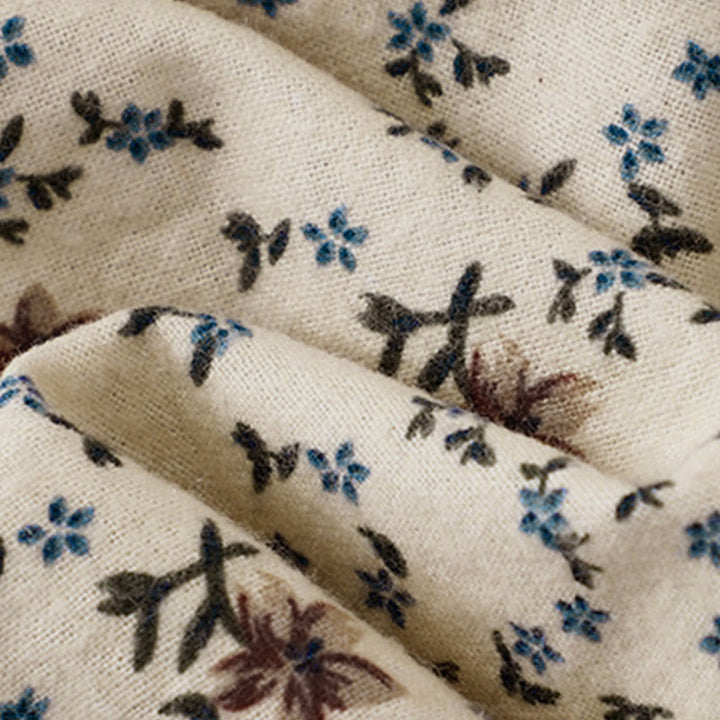 Camicia da donna in cotone a maniche lunghe con stampa floreale autunnale Buddha Stones e bottoni - image 16