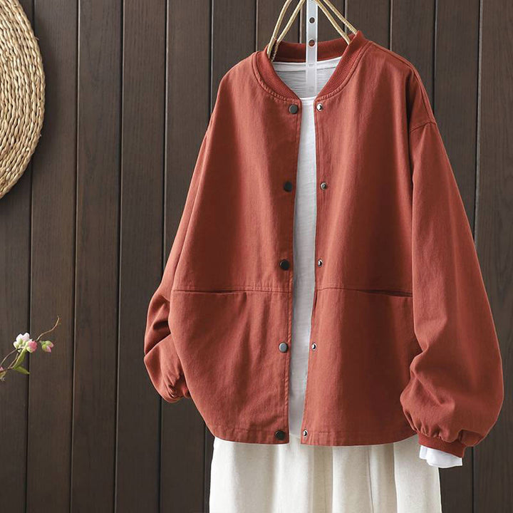 Giacca da donna a maniche lunghe con bottoni e tasche , Buddha Stones Fall. - Pomodoro - US14, UK/AU18, EU46 (2XL) - image 0