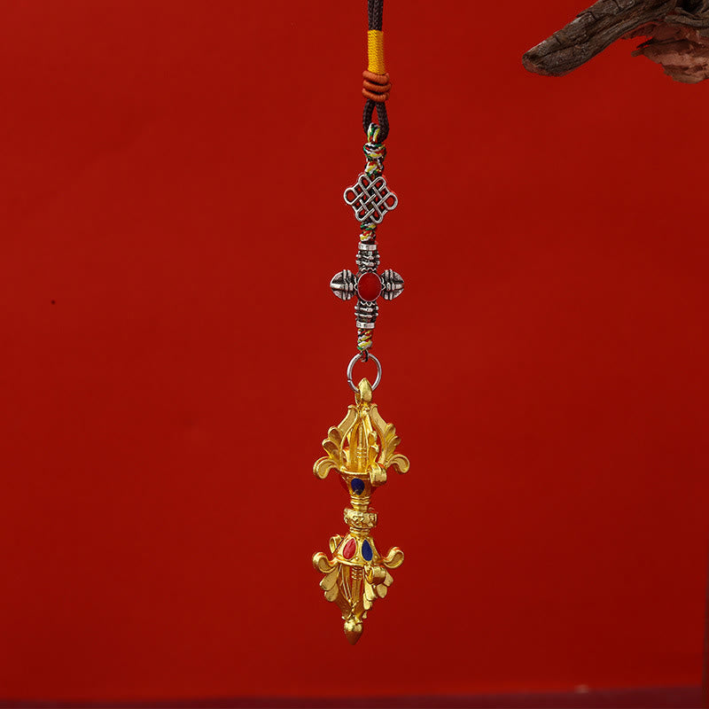 Portachiavi con corda dell'illuminazione Vajra Buddha Stones - Oro - image 2