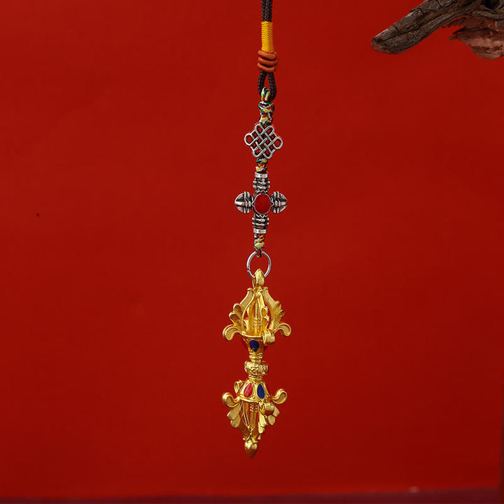 Portachiavi con corda dell'illuminazione Vajra Buddha Stones - Oro - image 2