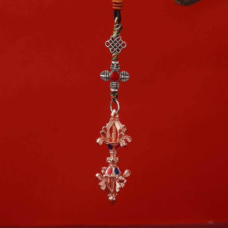 Portachiavi con corda dell'illuminazione Vajra Buddha Stones - Oro rosa - image 4