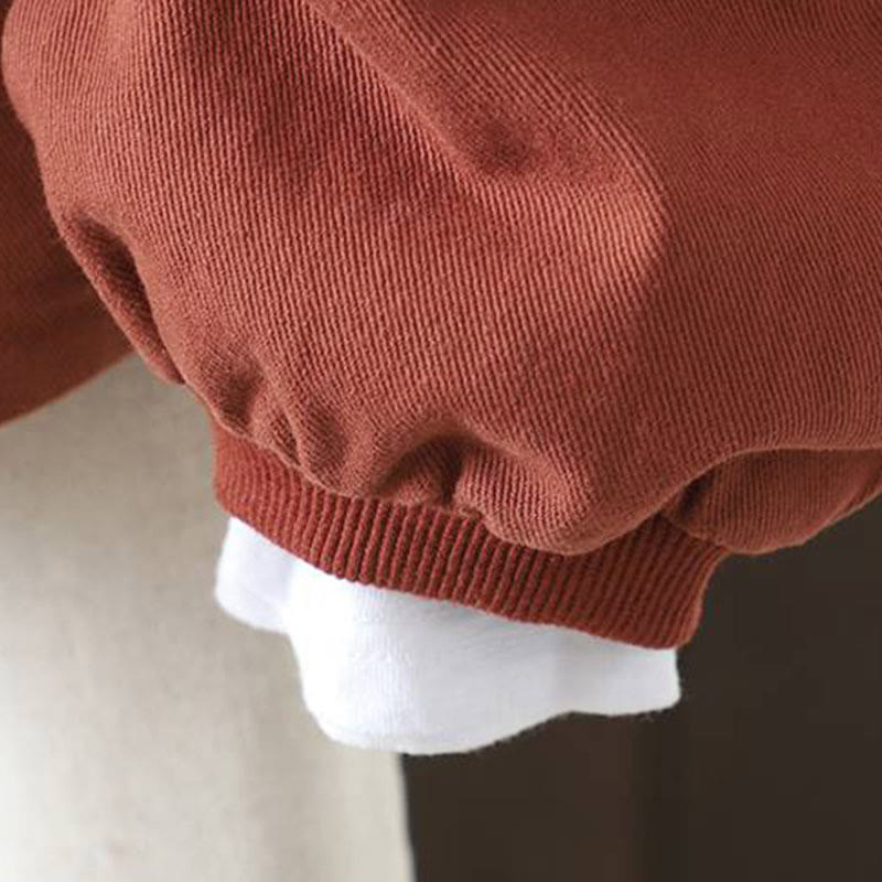 Giacca da donna in cotone a maniche lunghe con bottoni e tasche Buddha Stones Fall - image 5