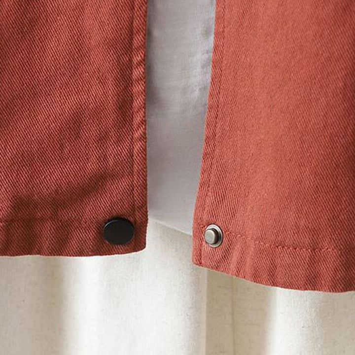 Giacca da donna in cotone a maniche lunghe con bottoni e tasche Buddha Stones Fall - image 4