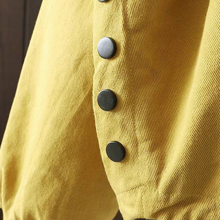 Giacca da donna in cotone a maniche lunghe con bottoni e tasche Buddha Stones Fall - image 14