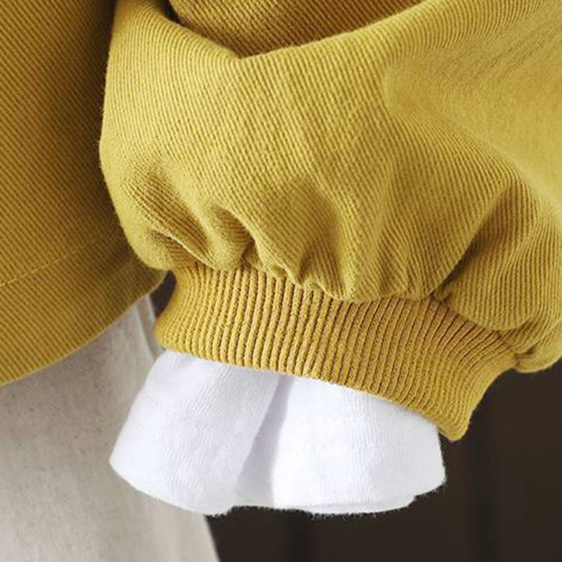 Giacca da donna in cotone a maniche lunghe con bottoni e tasche Buddha Stones Fall - image 15