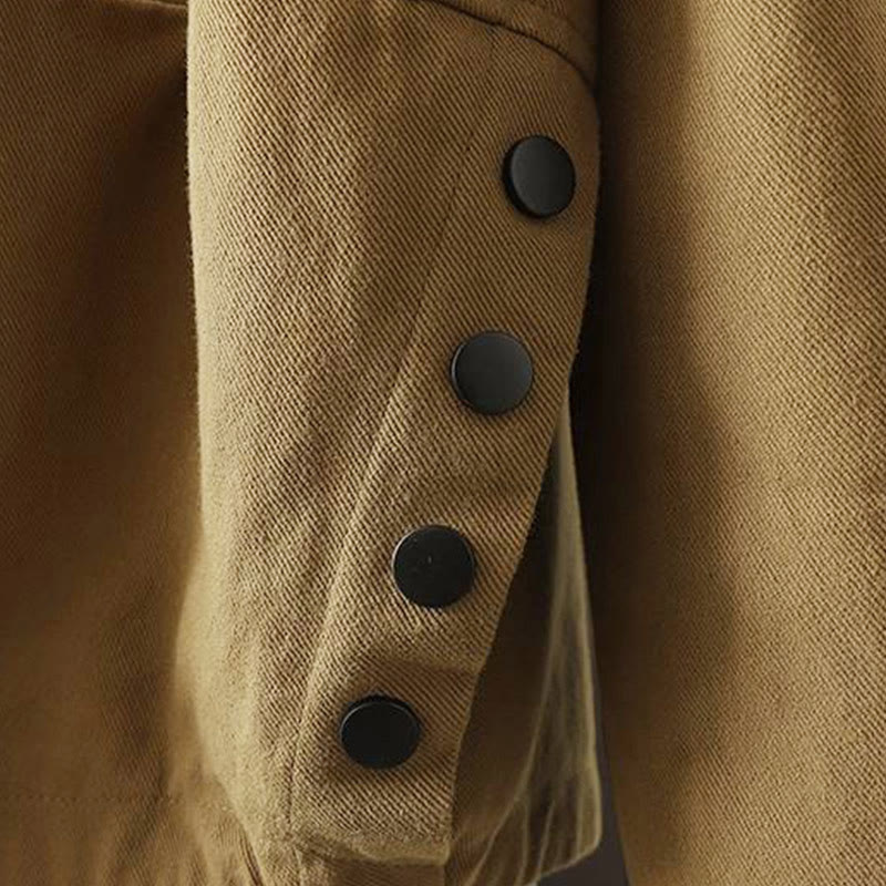 Giacca da donna in cotone a maniche lunghe con bottoni e tasche Buddha Stones Fall - image 23