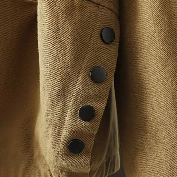 Giacca da donna in cotone a maniche lunghe con bottoni e tasche Buddha Stones Fall - image 23