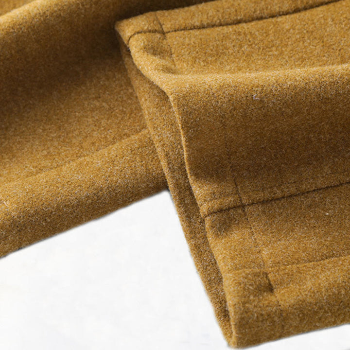 Pantaloni larghi da donna in lana spessa e cotone con bottoni semplici Buddha Stones e tasche - image 11