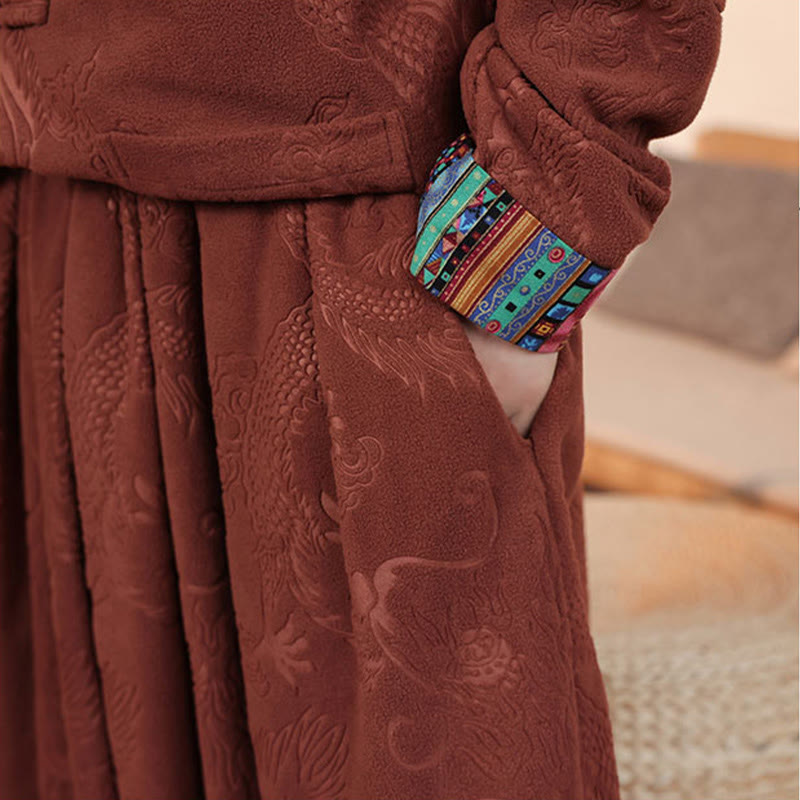 Set di 2 pezzi da uomo autunno inverno con giacca e pantaloni a maniche lunghe in cotone con bottoni e drago, stile "Buddha Stones" - image 20