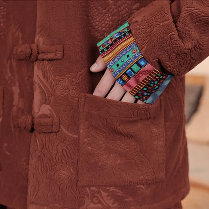 Set di 2 pezzi da uomo autunno inverno con giacca e pantaloni a maniche lunghe in cotone con bottoni e drago, stile "Buddha Stones" - image 19