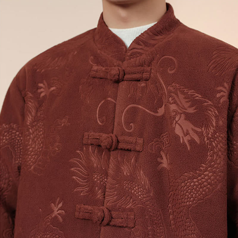 Set di 2 pezzi da uomo autunno inverno con giacca e pantaloni a maniche lunghe in cotone con bottoni e drago, stile "Buddha Stones" - image 18