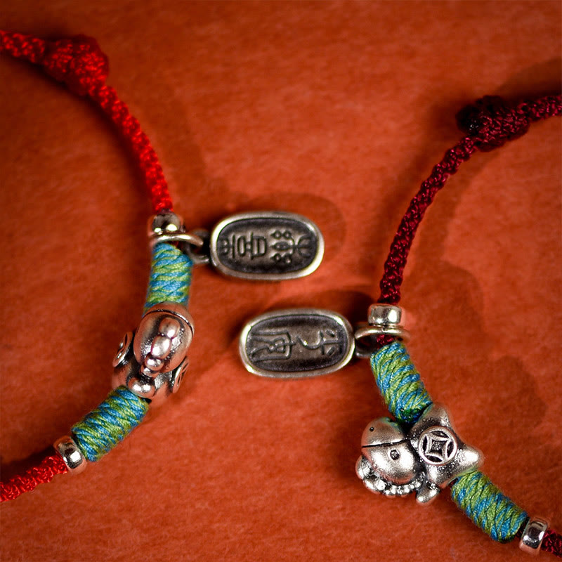 Buddha Stones Argento Sterling 999 Anno del Cavallo Argento Sterling 925 Pace e Gioia Ciondolo Braccialetto della Fortuna Intrecciato Cavigliera - image 19