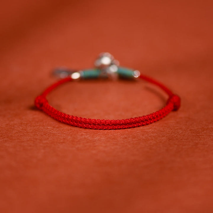 Buddha Stones Argento Sterling 999 Anno del Cavallo Argento Sterling 925 Pace e Gioia Ciondolo Braccialetto della Fortuna Intrecciato Cavigliera - image 3