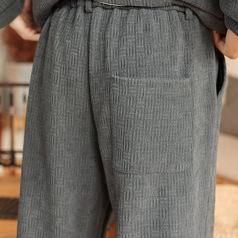 Set di 2 giacche e pantaloni invernali da uomo in cotone con bottoni a rana, a maniche lunghe, con tasche, Buddha Stones - image 15