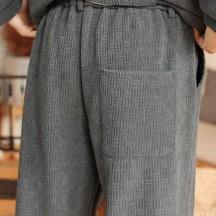 Set di 2 giacche e pantaloni invernali da uomo in cotone con bottoni a rana, a maniche lunghe, con tasche, Buddha Stones - image 15