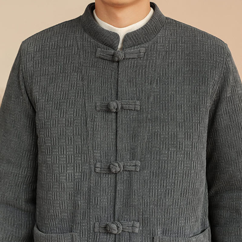 Set di 2 giacche e pantaloni invernali da uomo in cotone con bottoni a rana, a maniche lunghe, con tasche, Buddha Stones - image 9