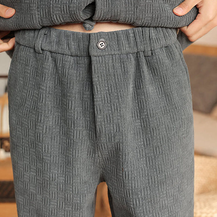 Set di 2 giacche e pantaloni invernali da uomo in cotone con bottoni a rana, a maniche lunghe, con tasche, Buddha Stones - image 13