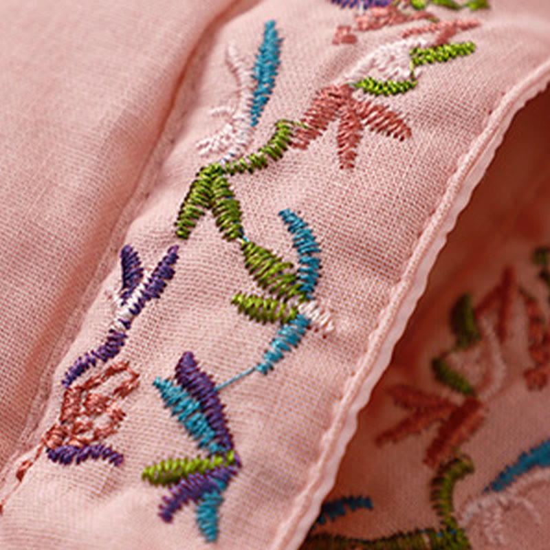 Giacca termica da donna a maniche lunghe con bottoni a rana e ricamo floreale invernale Buddha Stones - image 12