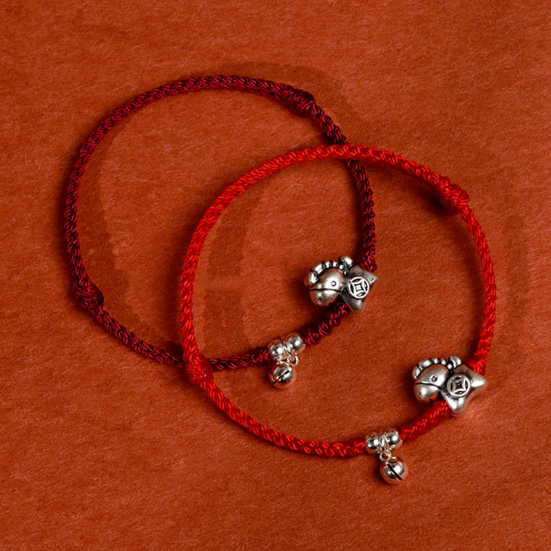 Braccialetto alla caviglia per bambini e adulti con campanella in argento sterling 925 , Buddha Stones, anno del cavallo, in argento sterling 999 - image 21