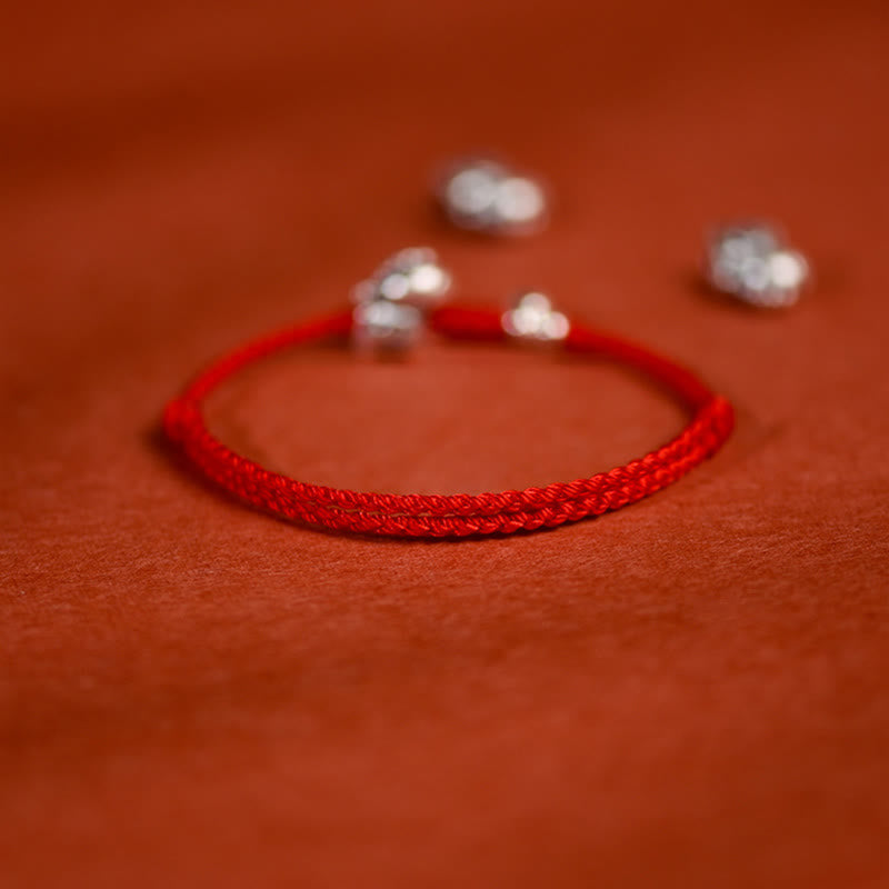 Braccialetto alla caviglia per bambini e adulti con campanella in argento sterling 925 , Buddha Stones, anno del cavallo, in argento sterling 999 - image 2