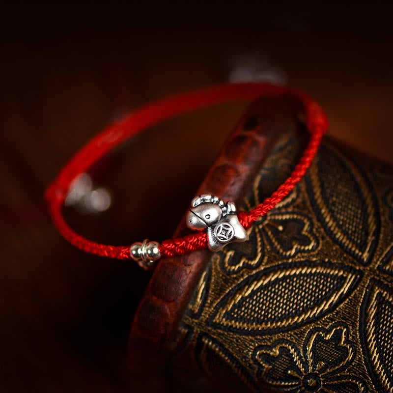 Braccialetto alla caviglia per bambini e adulti con campanella in argento sterling 925 , Buddha Stones, anno del cavallo, in argento sterling 999 - image 8