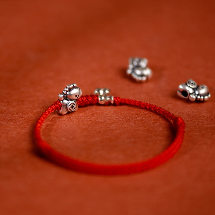 Braccialetto alla caviglia per bambini e adulti con campanella in argento sterling 925 , Buddha Stones, anno del cavallo, in argento sterling 999 - image 3