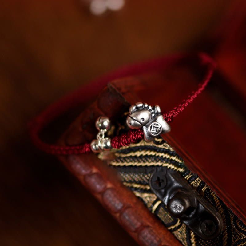 Braccialetto alla caviglia per bambini e adulti con campanella in argento sterling 925 , Buddha Stones, anno del cavallo, in argento sterling 999 - image 10