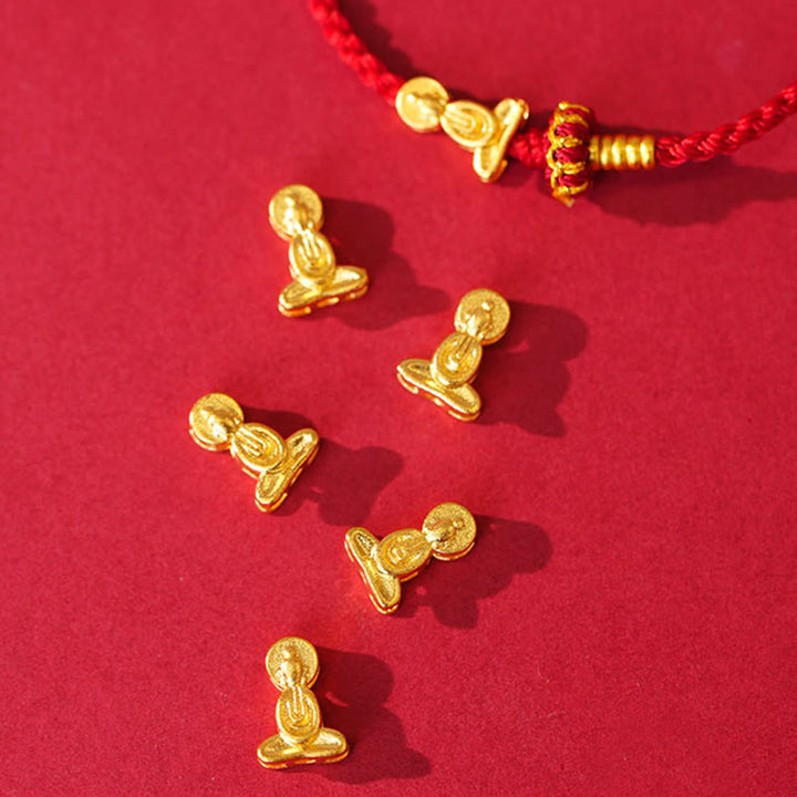 Braccialetto intrecciato di protezione con cordino rosso e nodo di loto Buddha Stones senza forma - image 8