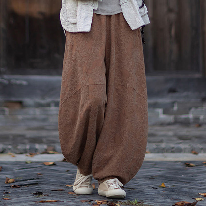 Buddha Stones Fall Jacquard Camicia a maniche lunghe con bottoni a rana da donna, pantaloni, abbigliamento in cotone e lino - image 40