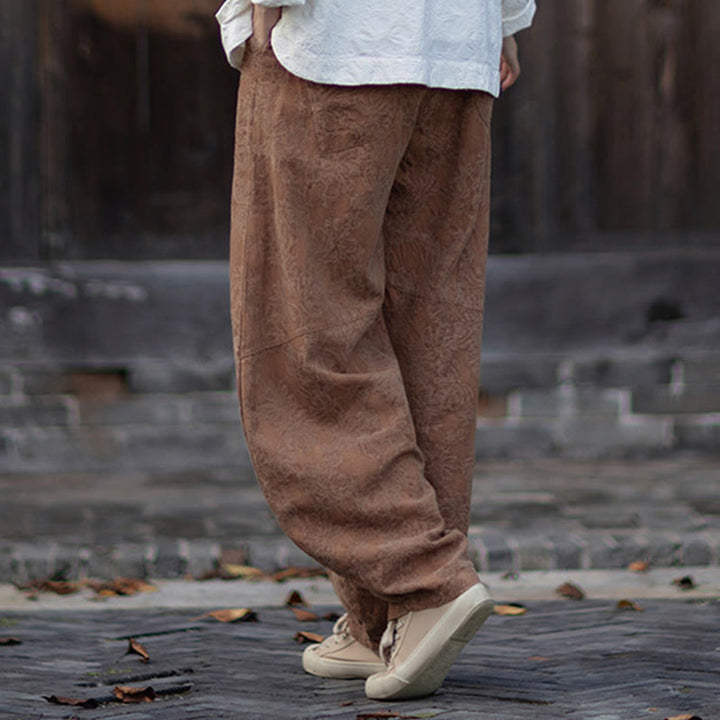 Buddha Stones Fall Jacquard Camicia a maniche lunghe con bottoni a rana da donna, pantaloni, abbigliamento in cotone e lino - image 38