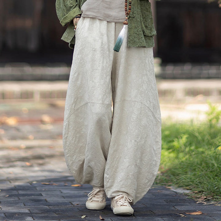 Buddha Stones Fall Jacquard Camicia a maniche lunghe con bottoni a rana da donna, pantaloni, abbigliamento in cotone e lino - image 33