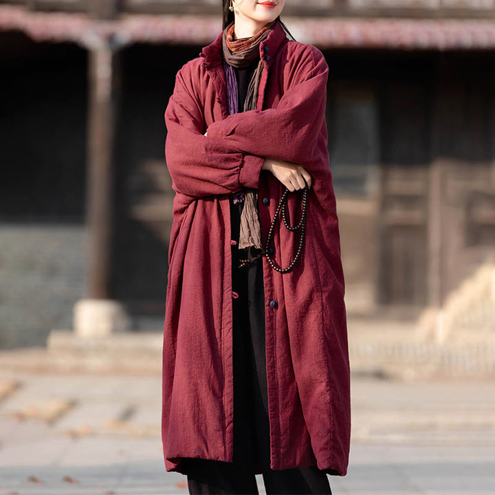 Cappotto termico invernale da donna in cotone ramiè con bottoni a rana e maniche lunghe, con tasche, Buddha Stones - image 17