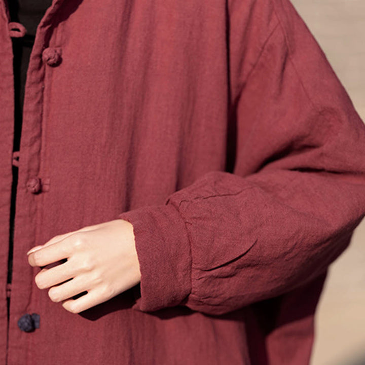 Cappotto termico invernale da donna in cotone ramiè con bottoni a rana e maniche lunghe, con tasche, Buddha Stones - image 23