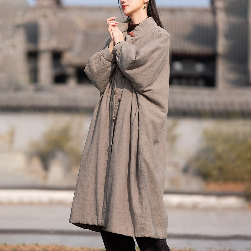 Cappotto termico invernale da donna in cotone ramiè con bottoni a rana e maniche lunghe, con tasche, Buddha Stones - image 28