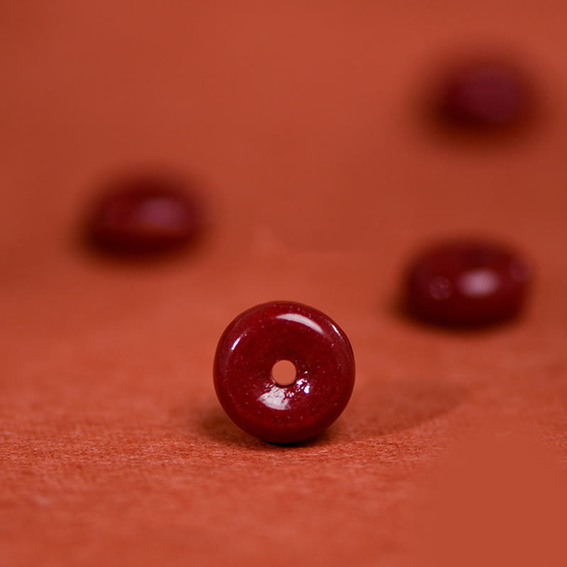 Braccialetto alla caviglia regolabile con fibbia della pace in cinabro Buddha Stones, fatto a mano - image 10