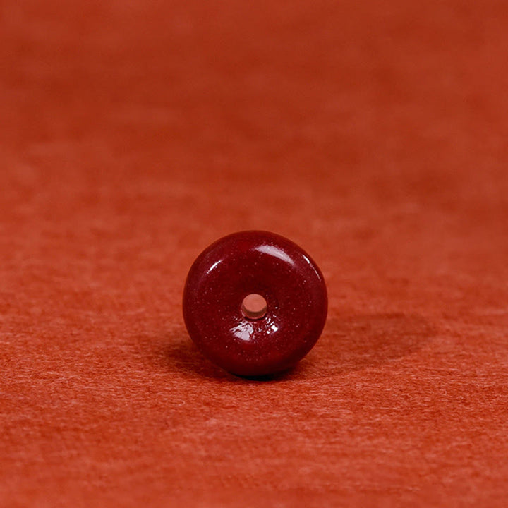 Braccialetto alla caviglia regolabile con fibbia della pace in cinabro Buddha Stones, fatto a mano - image 9