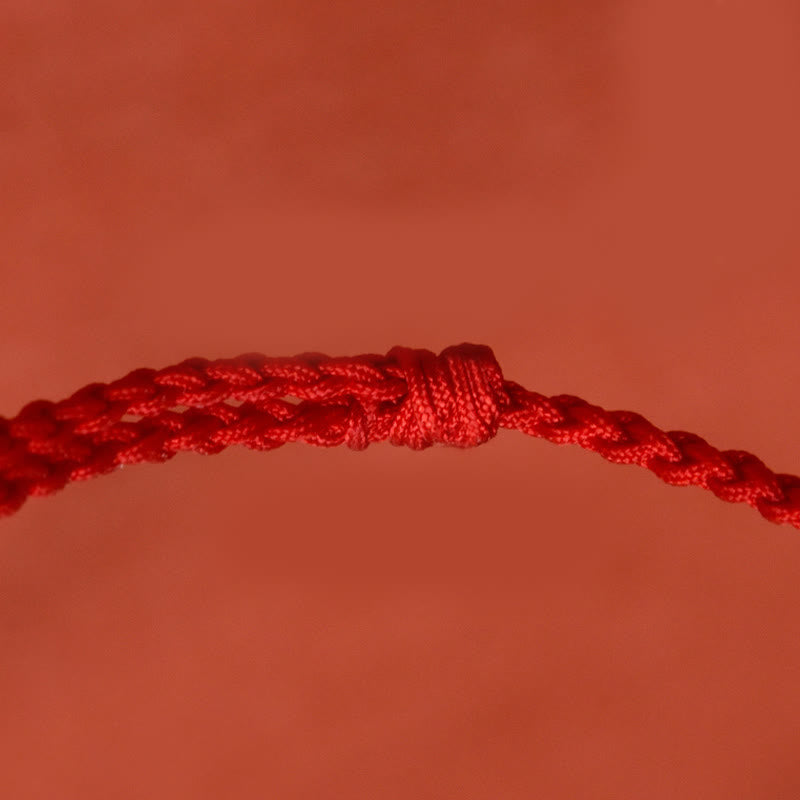 Braccialetto alla caviglia regolabile con fibbia della pace in cinabro Buddha Stones, fatto a mano - image 8