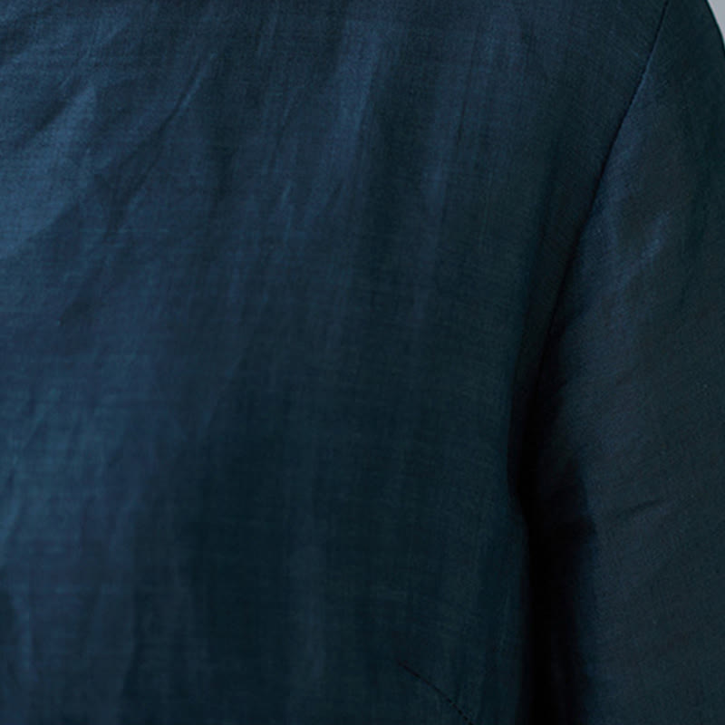 Abito midi da donna in cotone con maniche a tre quarti, motivo Buddha Stones Fall Colorful Peacocks Mandala Frog-Botton - image 17