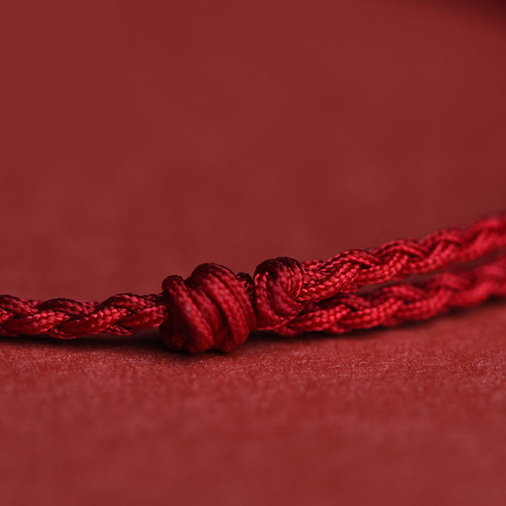 Braccialetto alla caviglia con ciondolo a forma di moneta di rame in argento sterling 999 Buddha Stones, fatto a mano e resistente alla corda - image 8