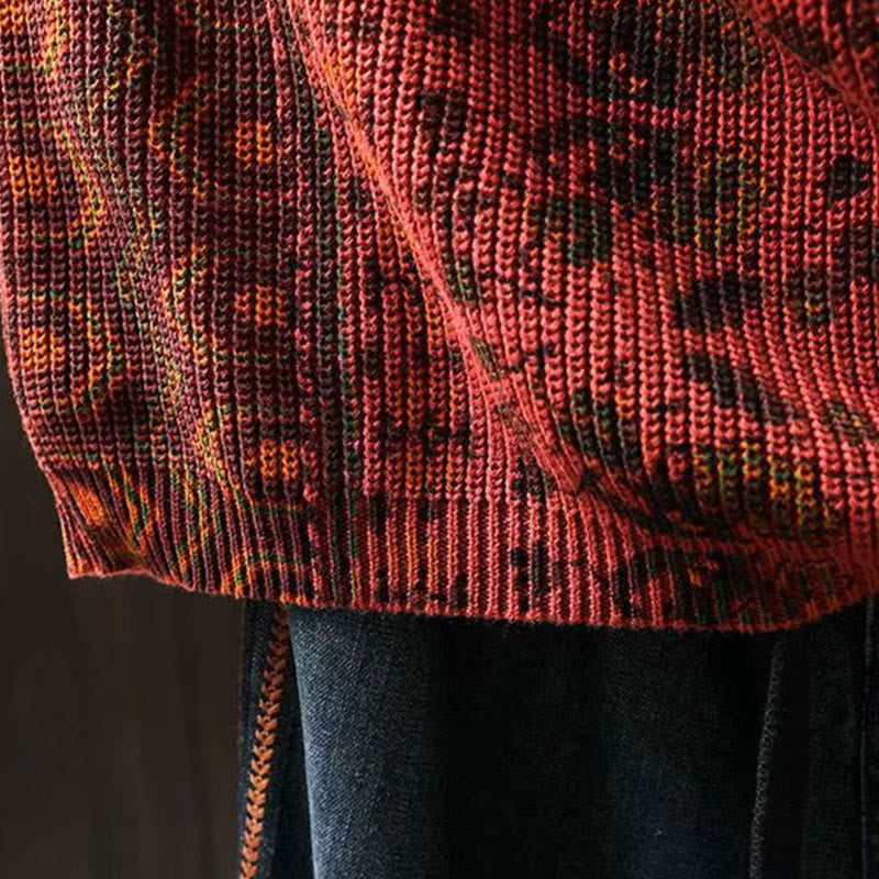 Felpa con cappuccio da donna in cotone a maniche lunghe con motivo a fiori geometrici a righe Buddha Stones - image 9