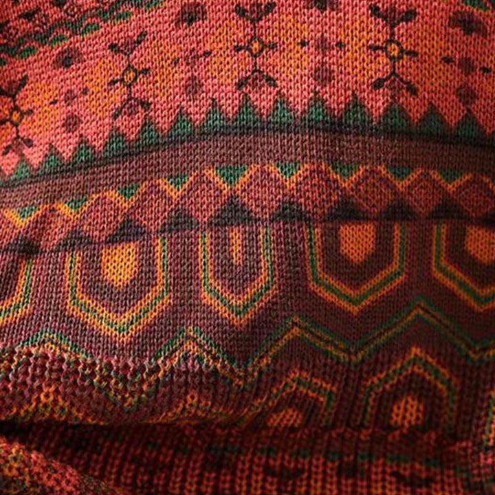 Felpa con cappuccio da donna in cotone a maniche lunghe con motivo a fiori geometrici a righe Buddha Stones - image 10