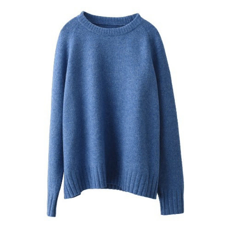 Maglione lavorato a maglia in cotone da donna con scollo rotondo invernale e maniche lunghe, motivo Buddha Stones - image 3