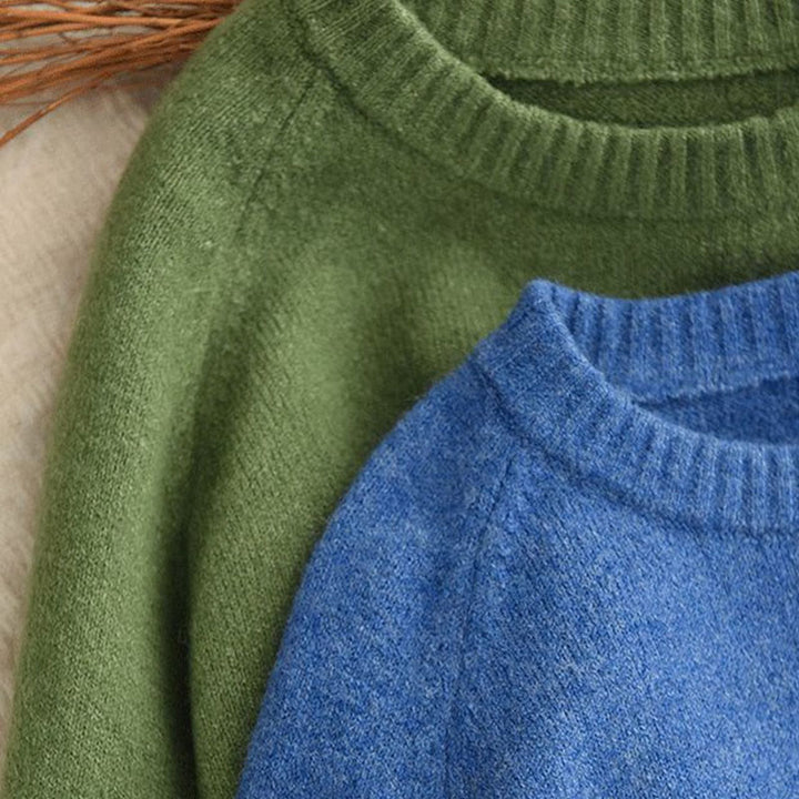 Maglione lavorato a maglia in cotone da donna con scollo rotondo invernale e maniche lunghe, motivo Buddha Stones - image 8