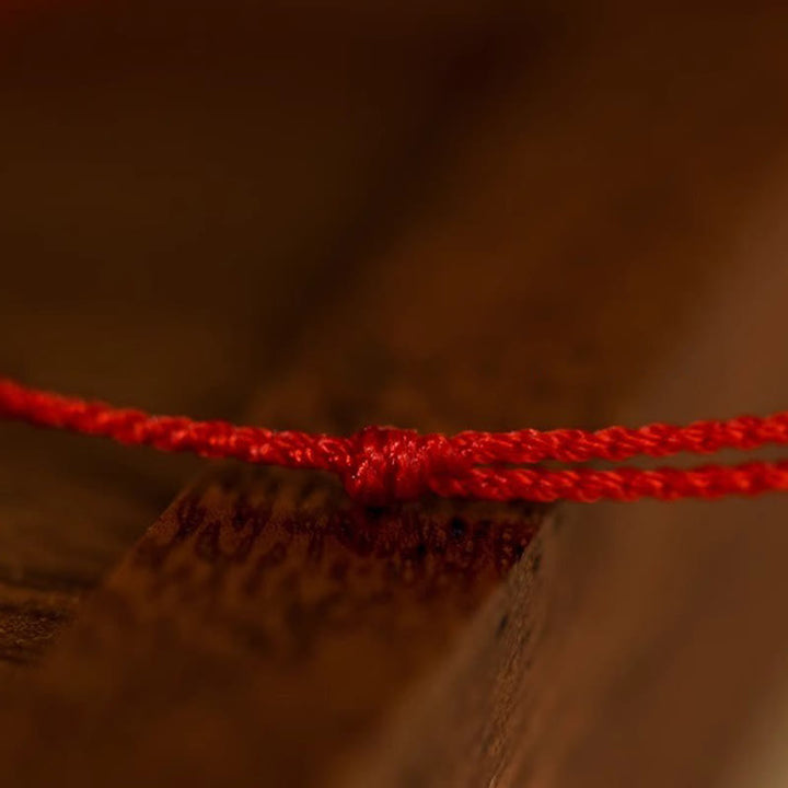 Braccialetto alla caviglia della prosperità in corda rossa Buddha Stones, zucca e giada Hetian - image 14