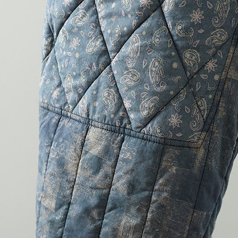 Pantaloni harem da donna in cotone con elastico in vita, patchwork a forma di diamante quadrato invernale Buddha Stones con tasche - image 15