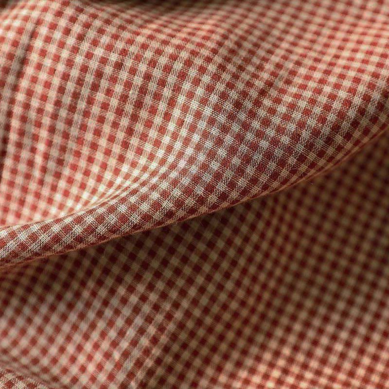 Camicia da donna in cotone a maniche lunghe con colletto a volant e bottoni a quadri piccoli Buddha Stones Fall - image 11