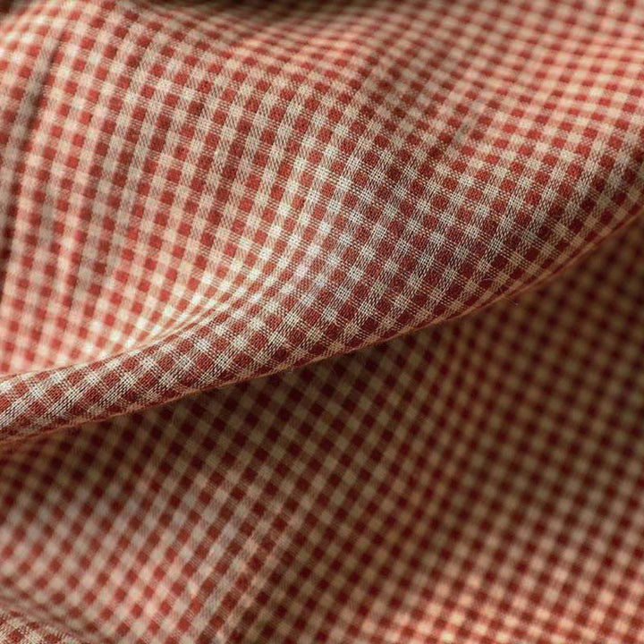 Camicia da donna in cotone a maniche lunghe con colletto a volant e bottoni a quadri piccoli Buddha Stones Fall - image 11