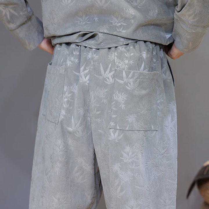 Set di 2 giacche e pantaloni a maniche lunghe in velluto a coste di cotone con bottoni a rana, da uomo, invernali, spessi, in bambù, con tasche, Buddha Stones - image 20